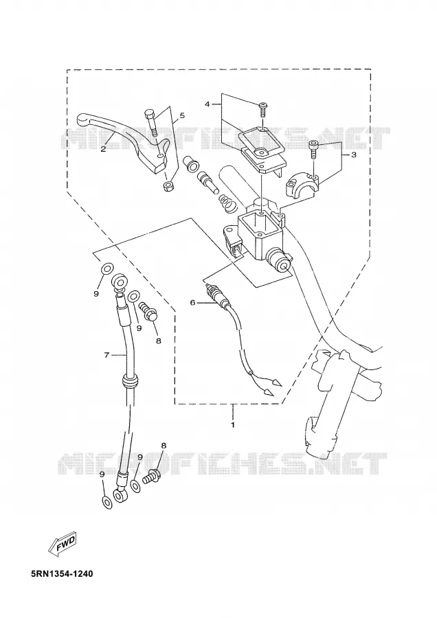 MAITRE CYLINDRE DE FREIN AVANT Yamaha SCOOTER 50 2002 YN  YN50