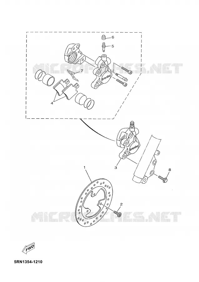ETRIER DE FREIN AVANT Yamaha SCOOTER 50 2002 YN  YN50