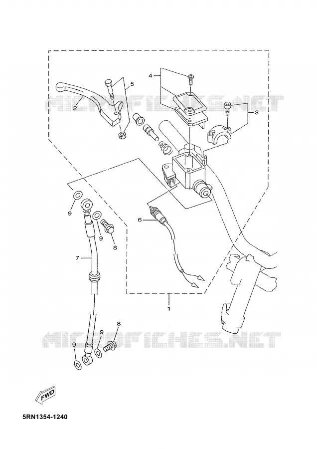 MAITRE CYLINDRE AVANT Yamaha SCOOTER 50 2003 YN  YN50