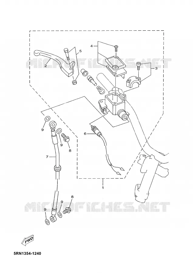 MAITRE CYLINDRE AVANT Yamaha SCOOTER 50 2003 YN  YN50