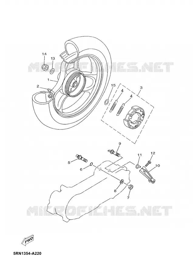 ROUE ARRIERE Yamaha SCOOTER 50 2004 NEO'S  YN50