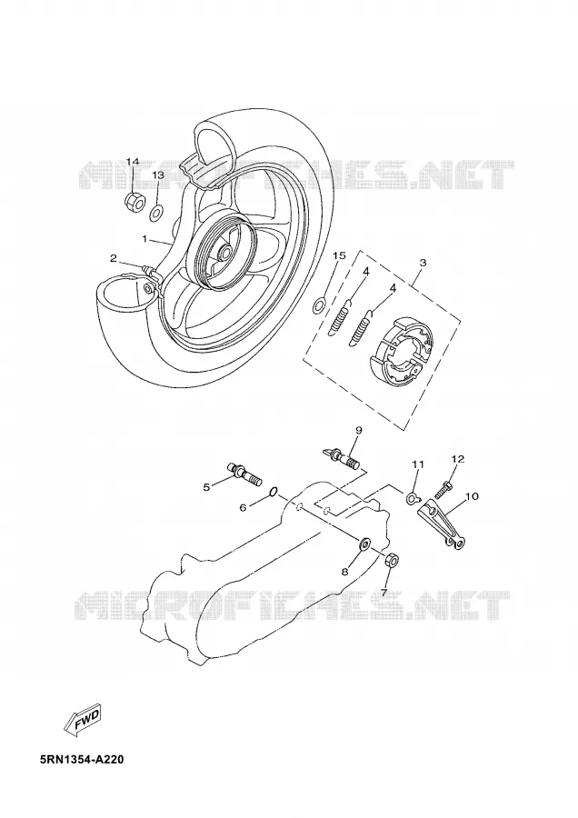 ROUE ARRIERE Yamaha SCOOTER 50 2005 NEO'S  YN50 OVETTO 50