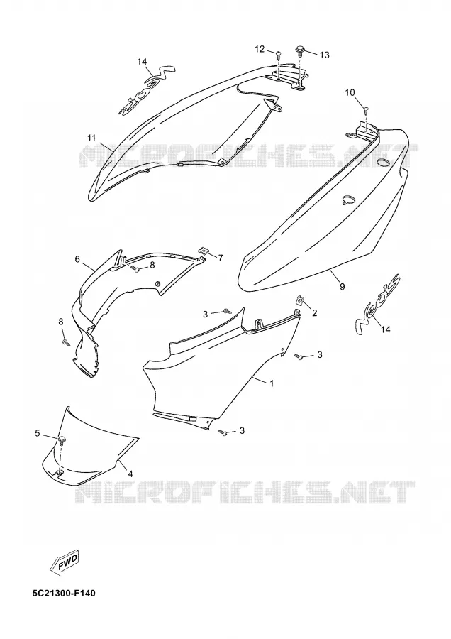 COUVERCLE LATERAL Yamaha SCOOTER 50 2008 NEO'S  YN50