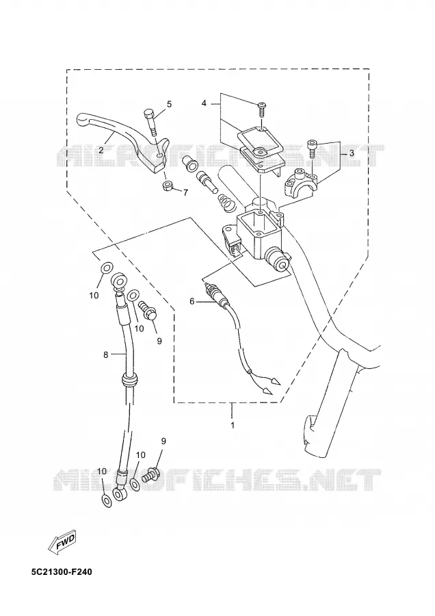 MAITRE CYLINDRE AVANT Yamaha SCOOTER 50 2008 NEO'S  YN50