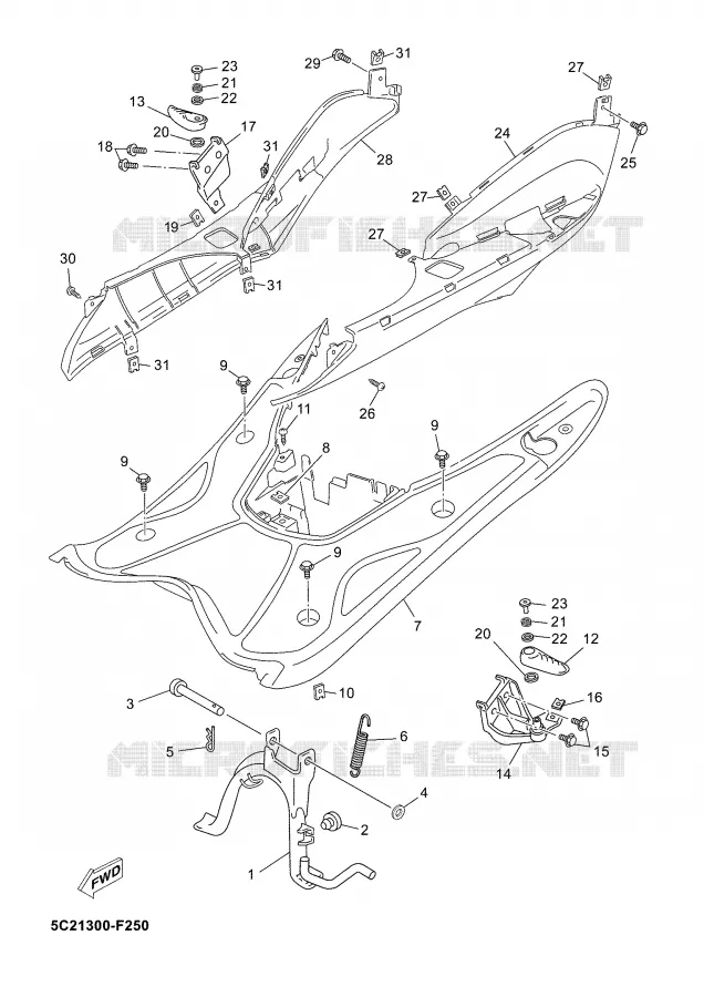 BEQUILLE / REPOSE PIEDS Yamaha SCOOTER 50 2008 NEO'S  YN50