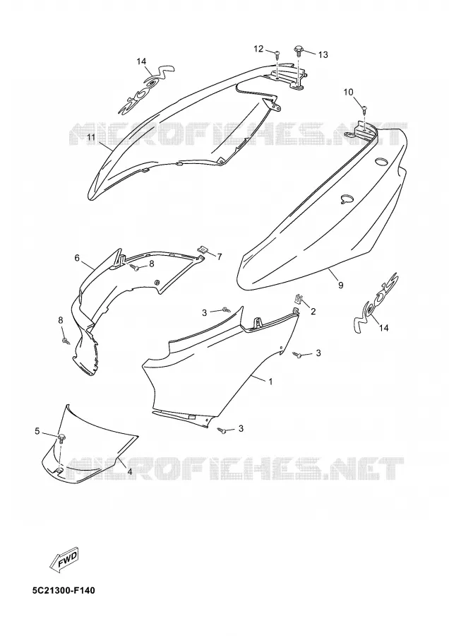COUVERCLE LATERAL Yamaha SCOOTER 50 2008 NEO'S  YN50