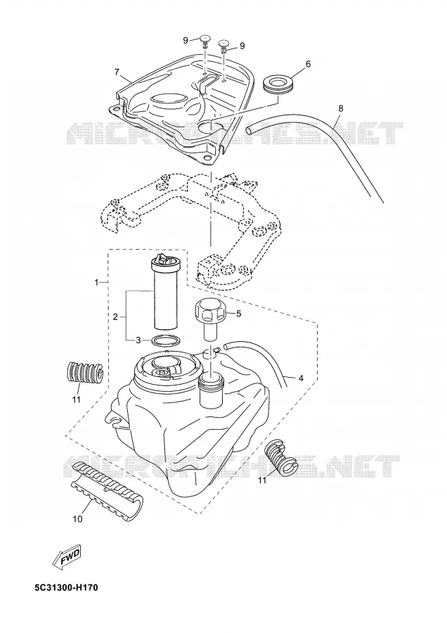 RESERVOIR A ESSENCE Yamaha SCOOTER 50 2009 NEOS 4T  YN50F