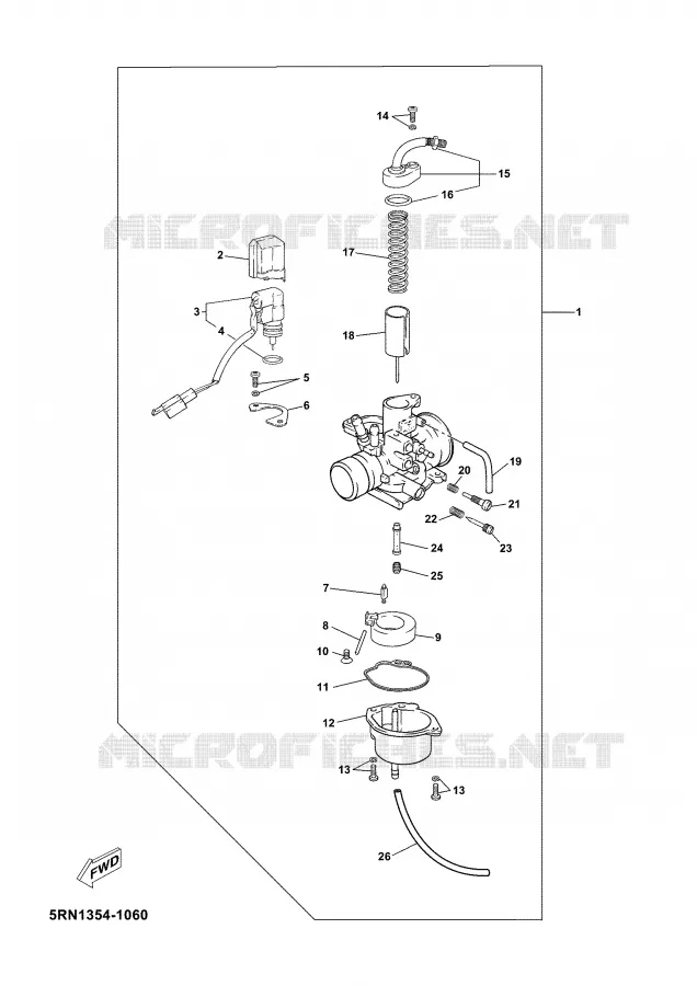 CARBURATEUR Yamaha SCOOTER 50 2003 NEOS  YN50M