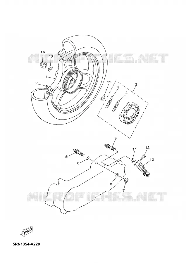 ROUE ARRIERE Yamaha SCOOTER 50 2006 NEO'S  YN50M