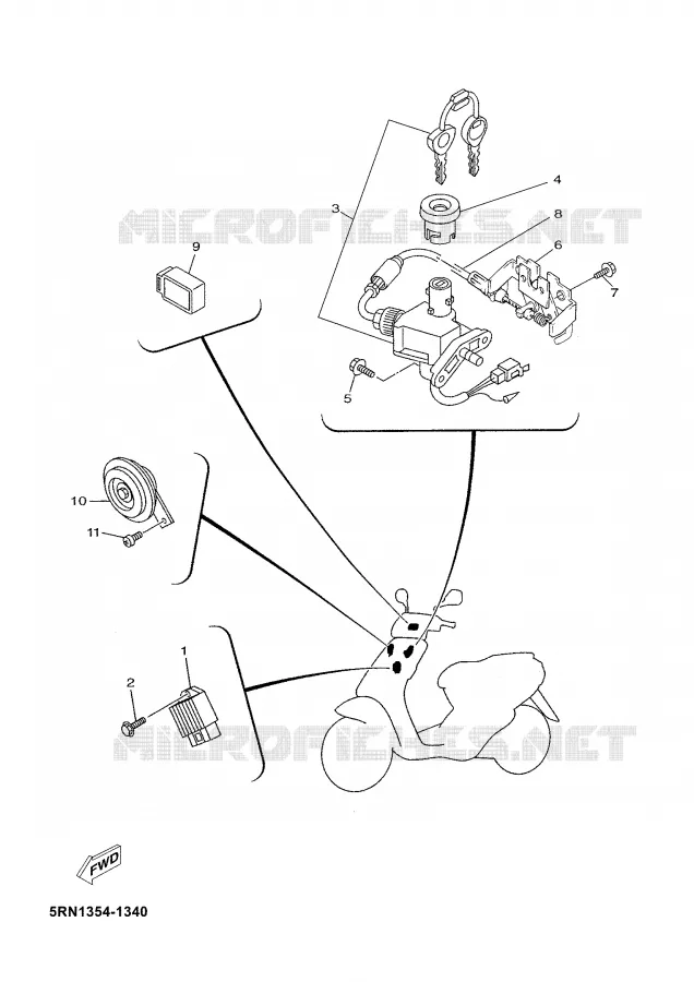 PARTIE ELECTRIQUE 1 Yamaha SCOOTER 50 2006 NEO'S  YN50M