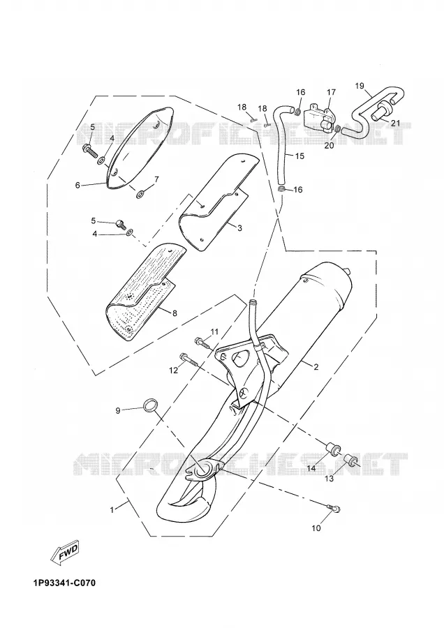 ECHAPPEMENT Yamaha SCOOTER 50 2008 NEO'S  YN50M