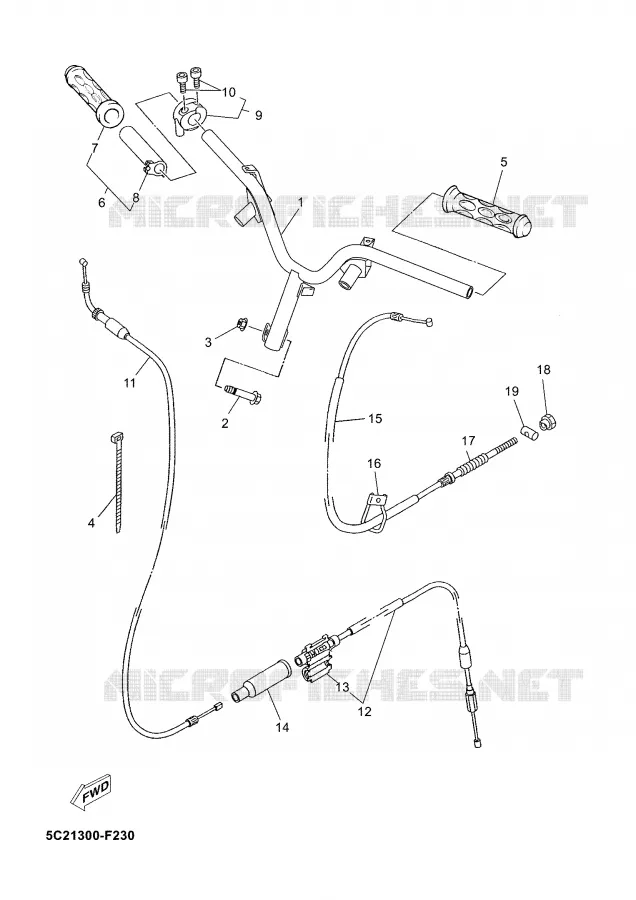GUIDON ET CABLES Yamaha SCOOTER 50 2008 NEO'S  YN50M