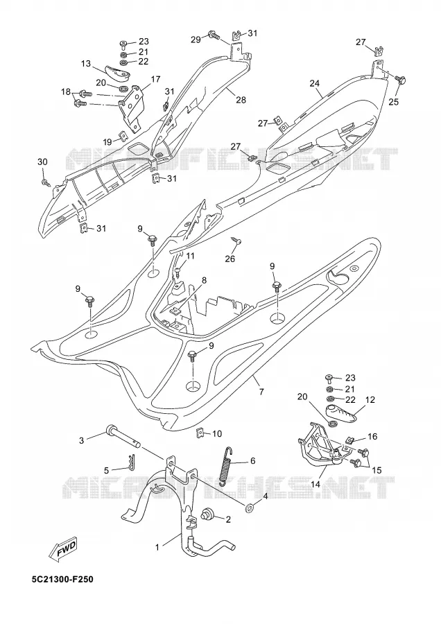 BEQUILLE / REPOSE PIEDS Yamaha SCOOTER 50 2008 NEO'S  YN50M