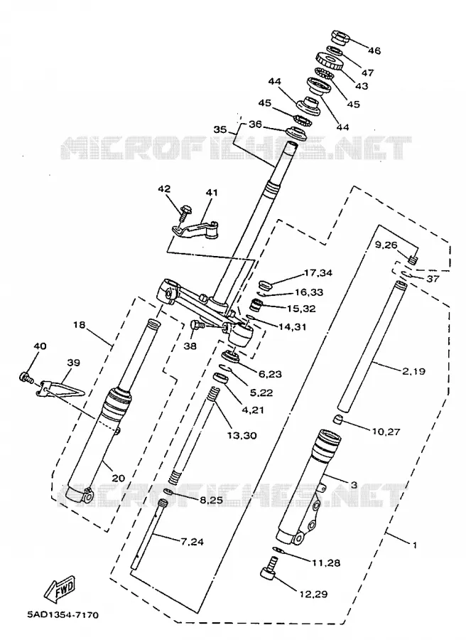 FOURCHE Yamaha SCOOTER 50 1997 NEOS  YN50R