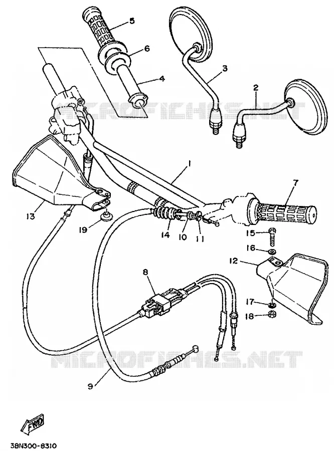 GUIDON ET CABLES Yamaha MOTO 125 1998 DTR  DT125R
