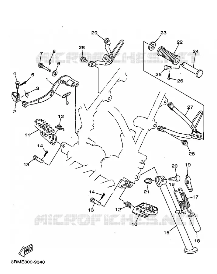 SUPPORT / REPOSE PIEDS Yamaha MOTO 125 1999 DTR  DT125R