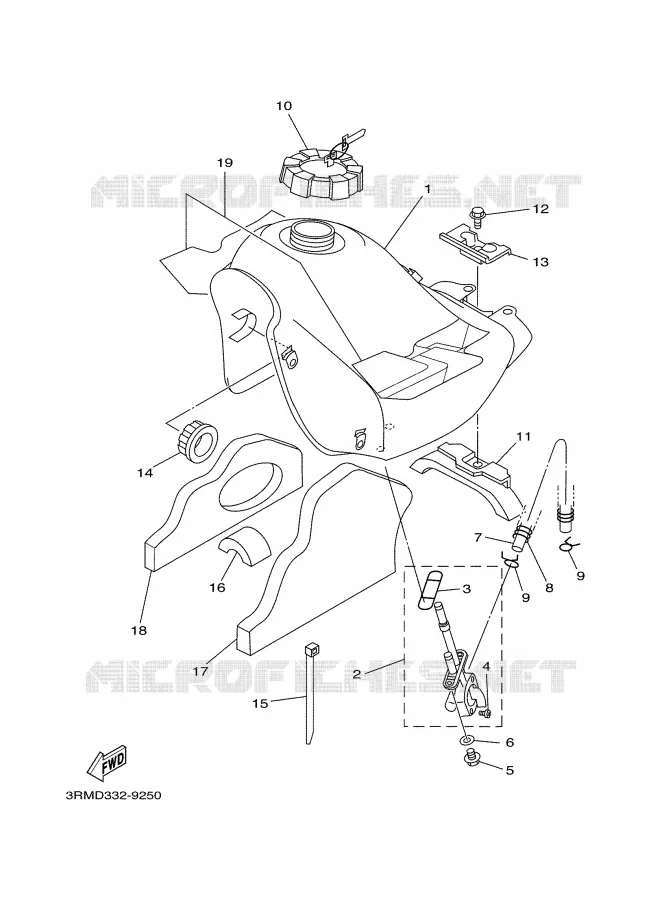 RESERVOIR A ESSENCE Yamaha MOTO 125 2000 DTR  DT125R