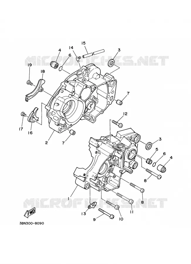 CARTER MOTEUR Yamaha MOTO 125 2000 DTR  DT125R