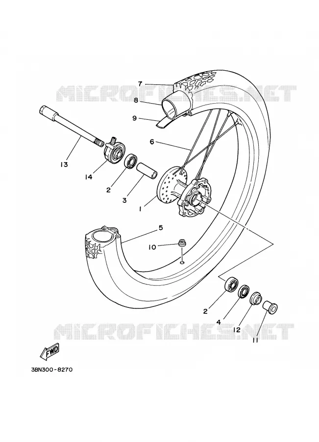 ROUE AVANT Yamaha MOTO 125 2000 DTR  DT125R