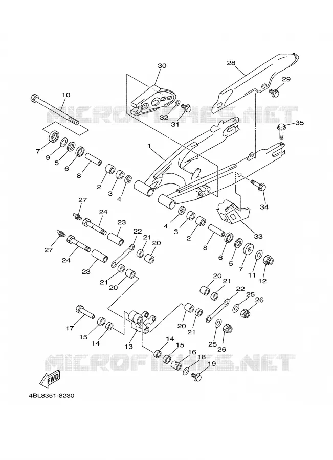BRAS ARRIERE Yamaha MOTO 125 2000 DTR  DT125R