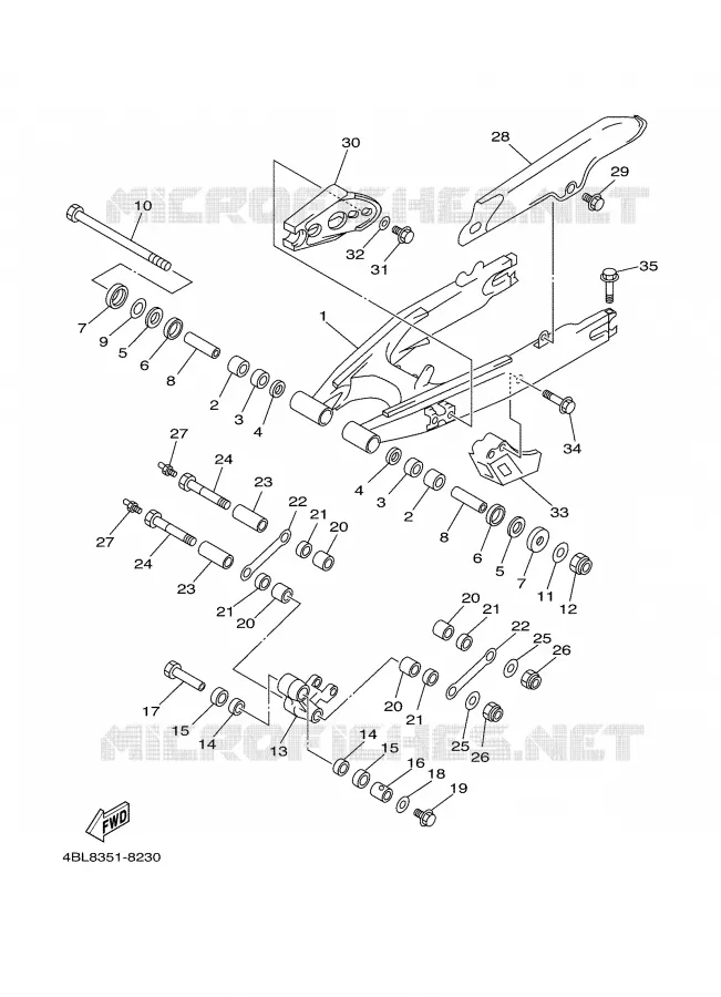 BRAS ARRIERE Yamaha MOTO 125 2002 DTR  DT125R