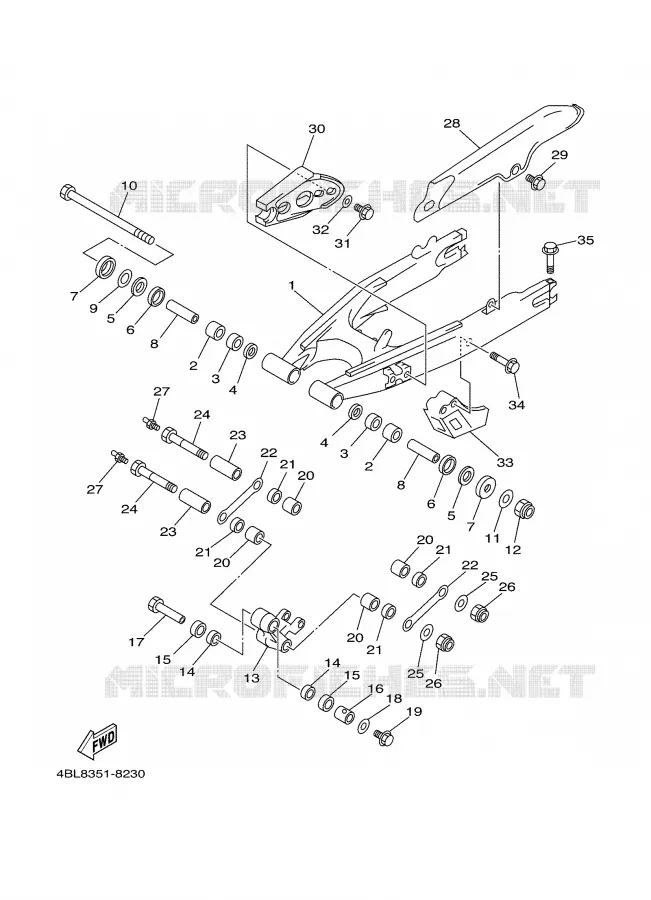 BRAS ARRIERE Yamaha MOTO 125 2002 DTR  DT125R