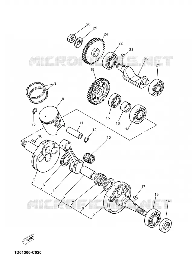 VILEBREQUIN / PISTON Yamaha MOTO 125 2004 DTR  DT125R
