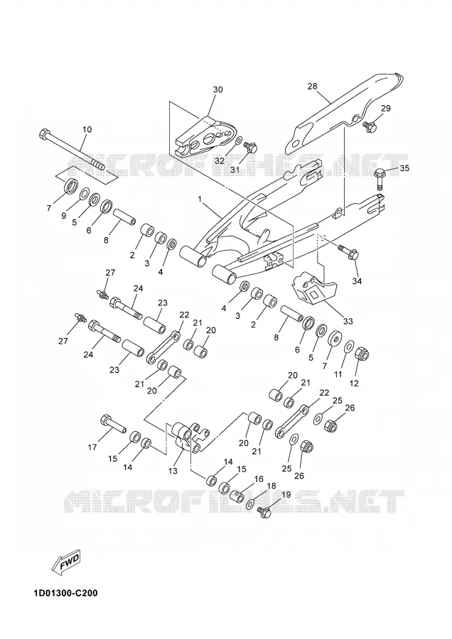 BRAS ARRIERE Yamaha MOTO 125 2004 DTR  DT125R