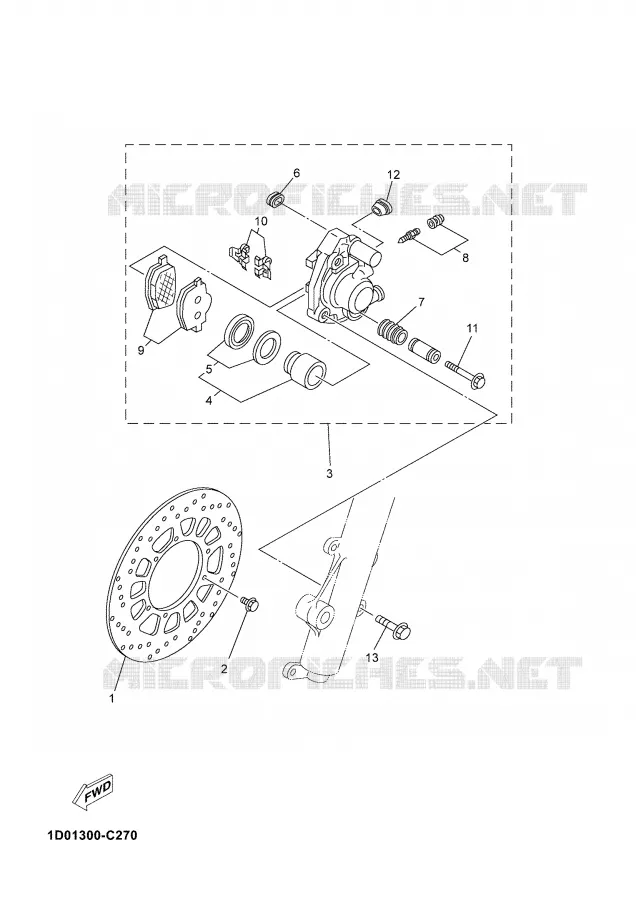 ETRIER DE FREIN AVANT Yamaha MOTO 125 2004 DTR  DT125R
