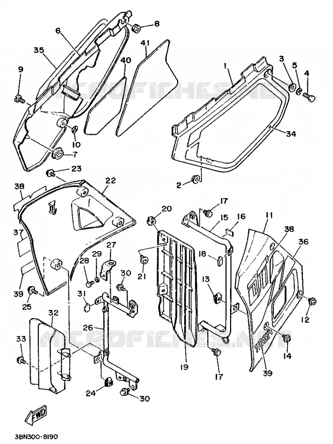 COUVERCLE LATERAL Yamaha MOTO 125 1988 DTR  DT125R (15.0PS)