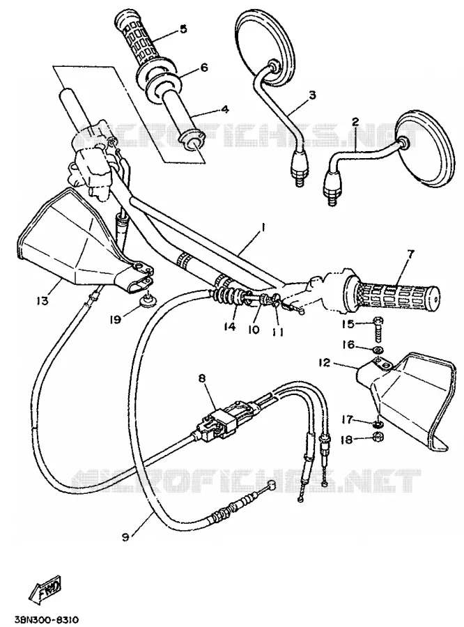 GUIDON ET CABLES Yamaha MOTO 125 1998 DTRE  DT125RE