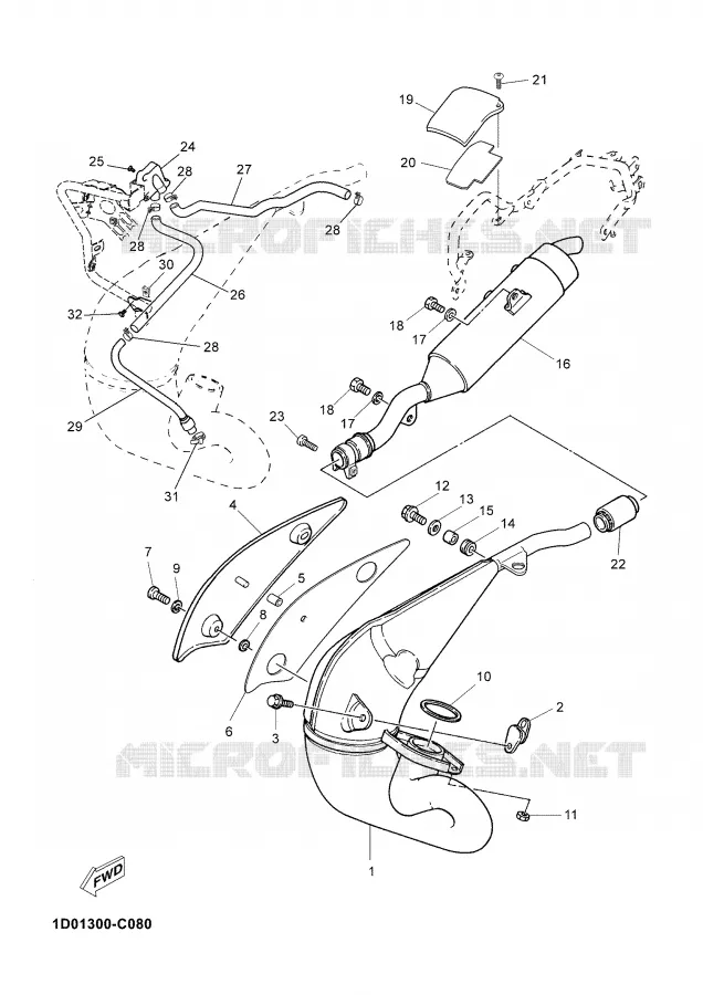 ECHAPPEMENT Yamaha MOTO 125 2005 DTRE  DT125RE