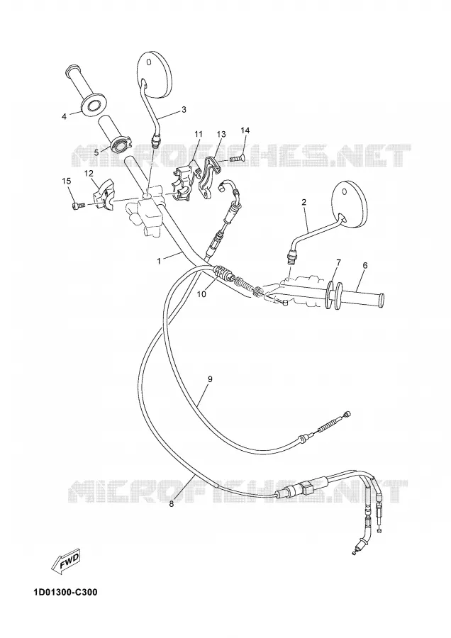 GUIDON ET CABLES Yamaha MOTO 125 2005 DTRE  DT125RE