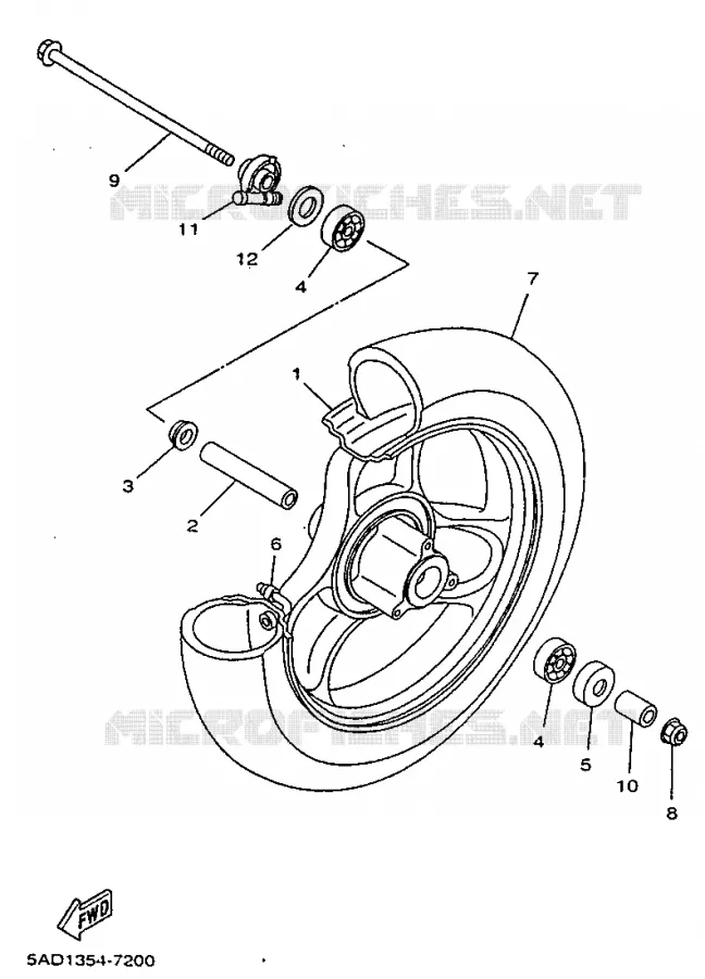 ROUE AVANT Yamaha SCOOTER 50 1997 NEOS  YN50R