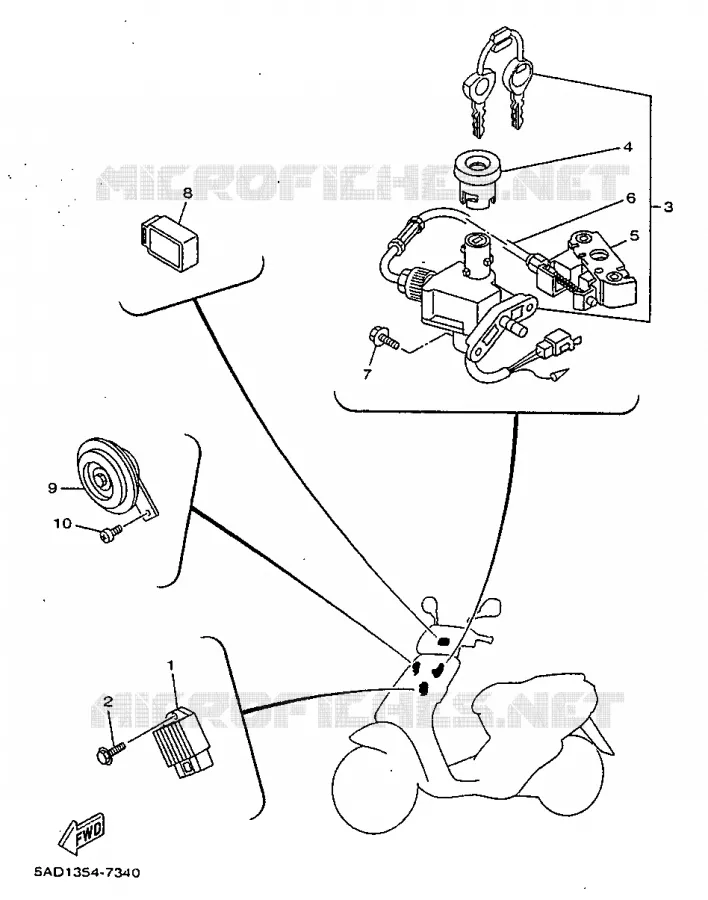 PARTIE ELECTRIQUE 1 Yamaha SCOOTER 50 1997 NEOS  YN50R