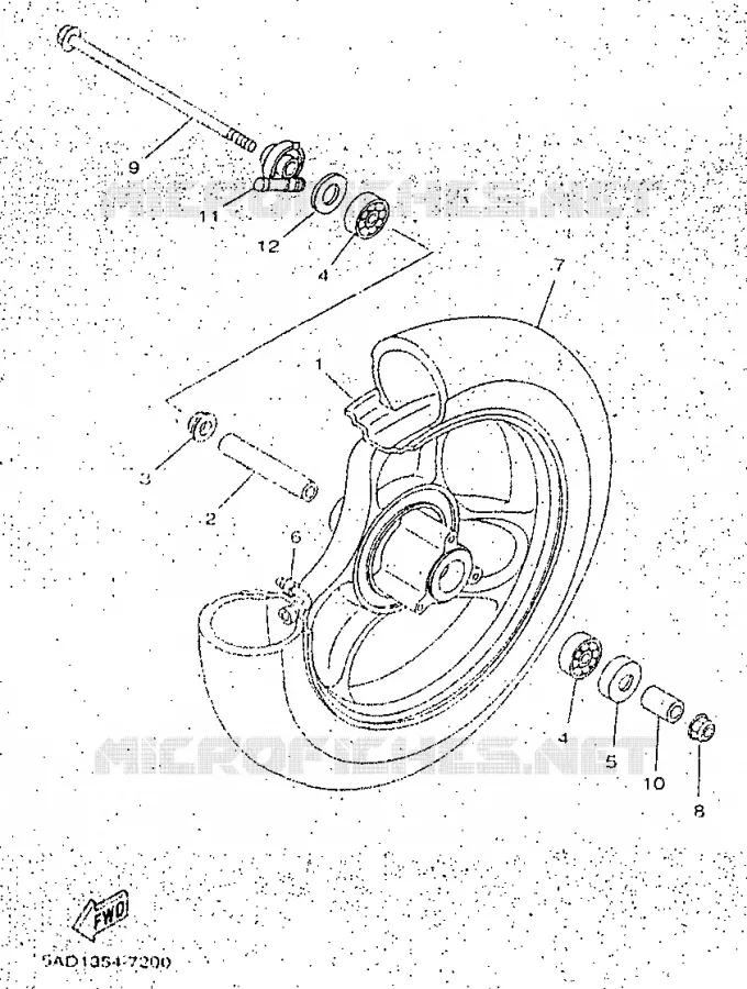 ROUE AVANT Yamaha SCOOTER 50 1998 NEOS  YN50R