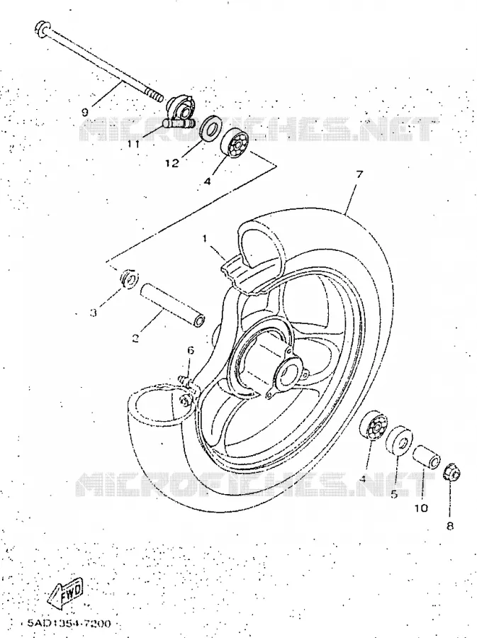 ROUE AVANT Yamaha SCOOTER 50 1998 NEOS  YN50R