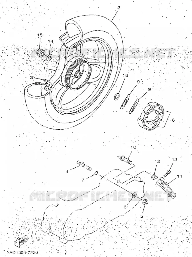 ROUE ARRIERE Yamaha SCOOTER 50 1998 NEOS  YN50R