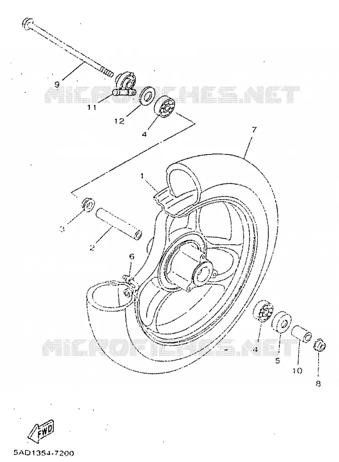 ROUE AVANT Yamaha SCOOTER 50 1998 NEOS  YN50R