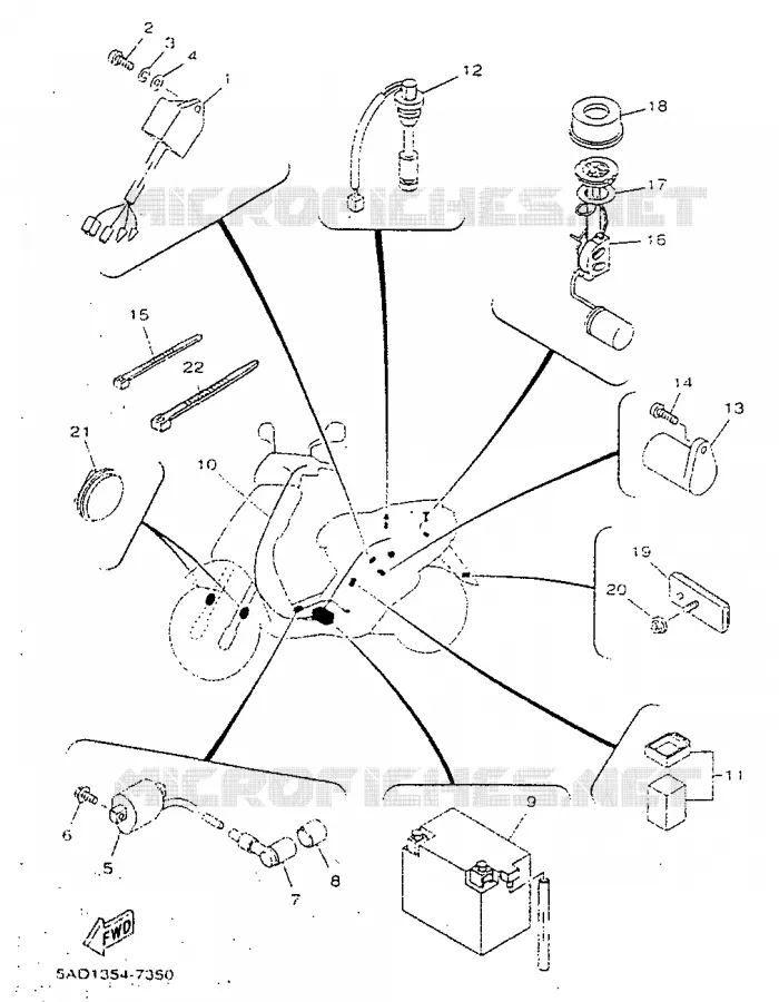 PARTIE ELECTRIQUE 2 Yamaha SCOOTER 50 1998 NEOS  YN50R