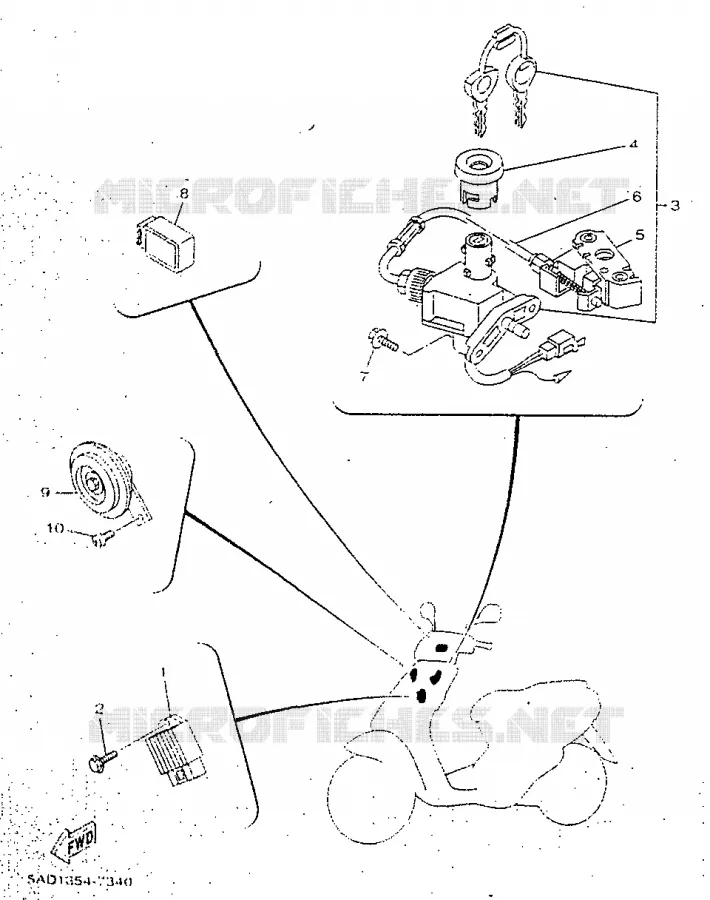 PARTIE ELECTRIQUE 1 Yamaha SCOOTER 50 1998 NEOS  YN50R