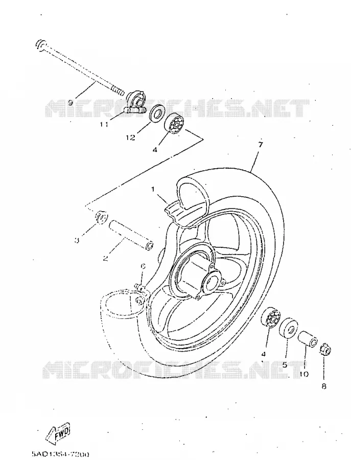 ROUE AVANT Yamaha SCOOTER 50 1998 NEOS  YN50R