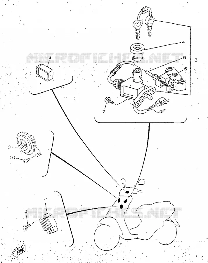 PARTIE ELECTRIQUE 1 Yamaha SCOOTER 50 1998 NEOS  YN50R