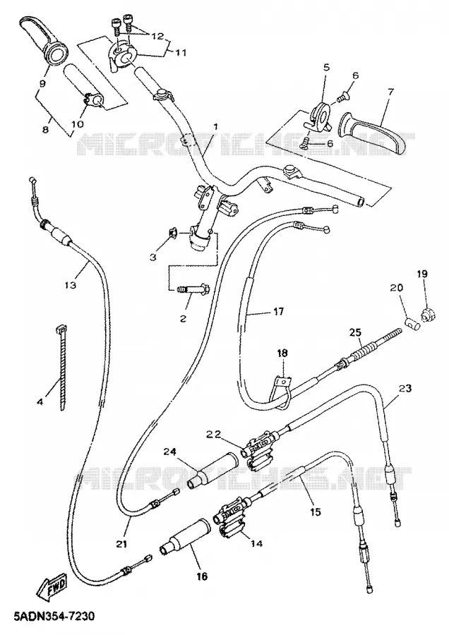 GUIDON ET CABLES Yamaha SCOOTER 50 2000 NEOS  YN50R