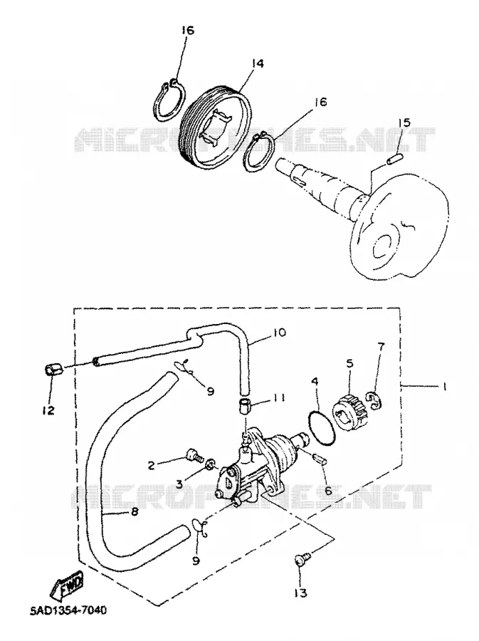 POMPE A HUILE Yamaha SCOOTER 50 2000 NEOS  YN50R