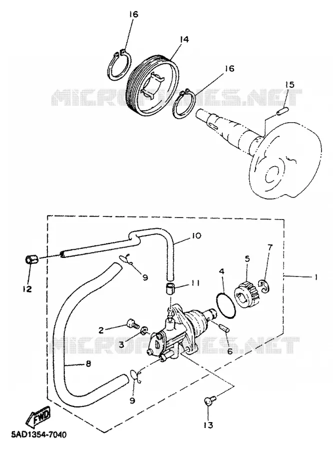 POMPE A HUILE Yamaha SCOOTER 50 2000 NEOS  YN50R