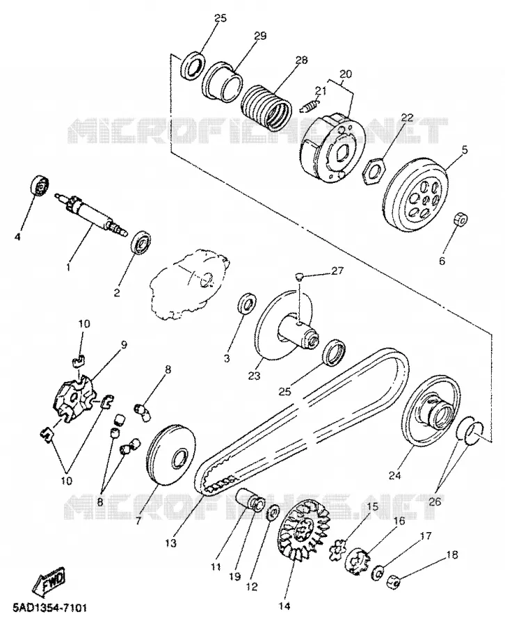 EMBRAYAGE DE DEMARREUR Yamaha SCOOTER 50 2000 NEOS  YN50R