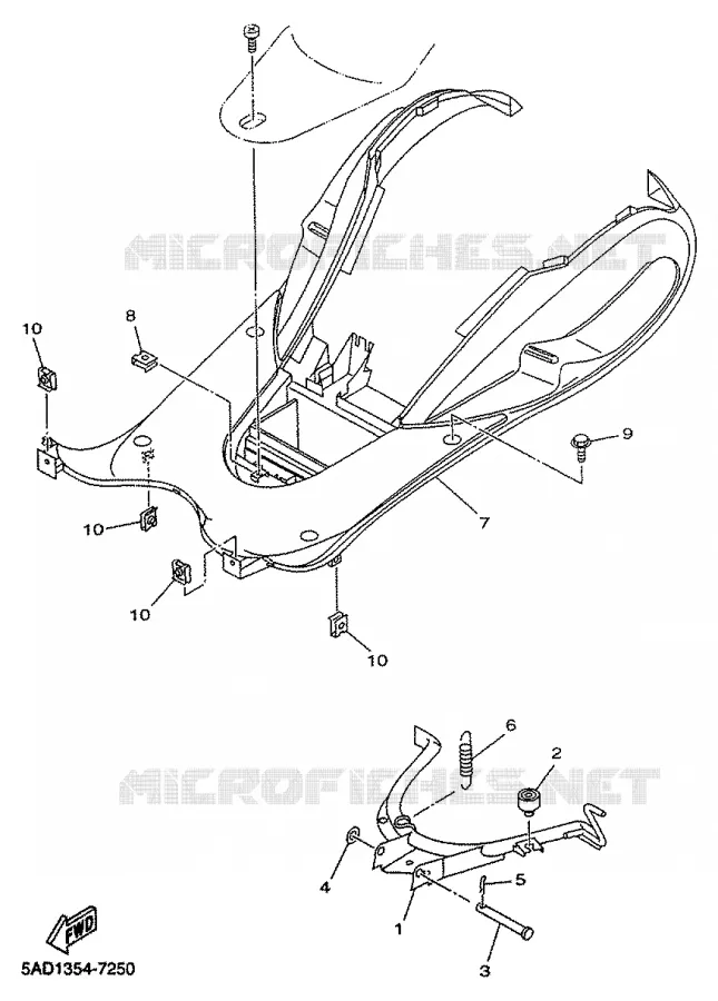 SUPPORT / REPOSE PIEDS Yamaha SCOOTER 50 2000 NEOS  YN50R