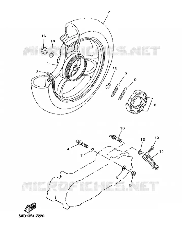 ROUE ARRIERE Yamaha SCOOTER 50 2001 NEOS  YN50R