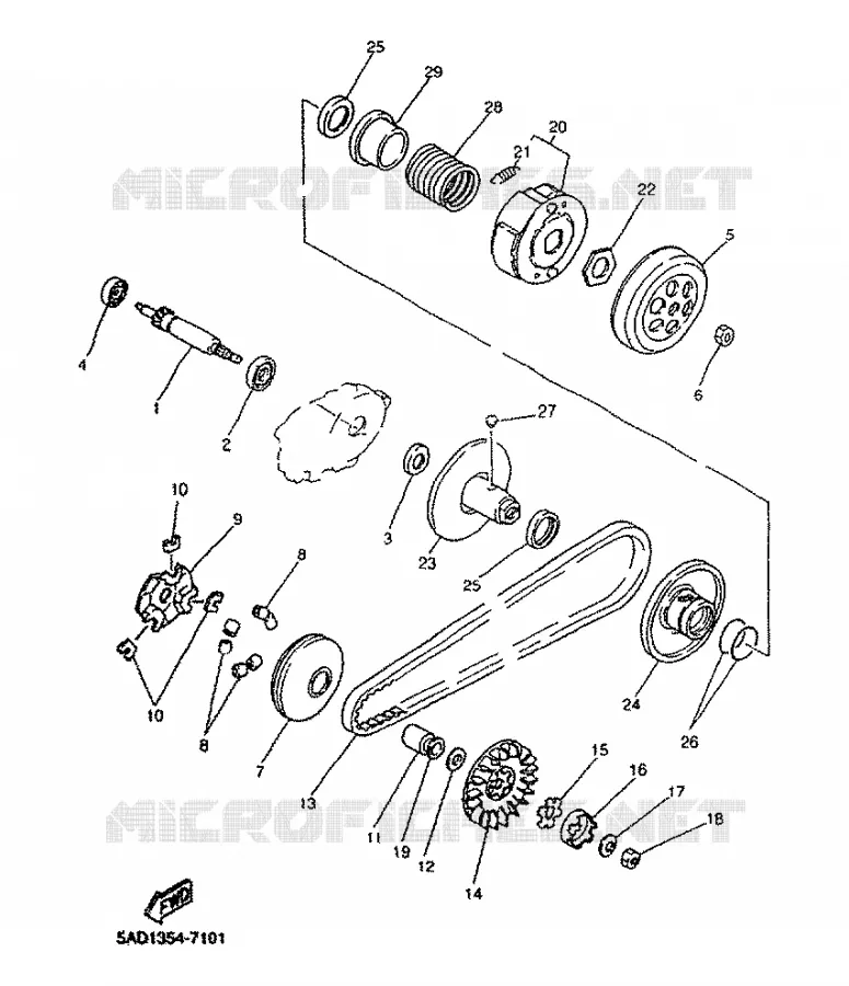 EMBRAYAGE DE DEMARREUR Yamaha SCOOTER 50 2001 NEOS  YN50R NEO'S